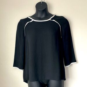 Mossimo Women’s Black Sheer 3/4 Sleeve Blouse